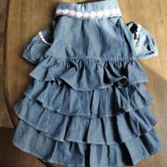 ペット服 シャネル風ツイード フリルワンピースドッグウェア 犬