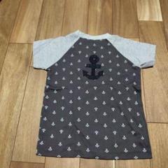 ハンドメイド ラグランTシャツ 110 イカリ アンカー アップリケ