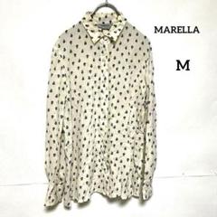 MARELLA 花柄シャツ シルク 100% 長袖 ブラウス アイボリー