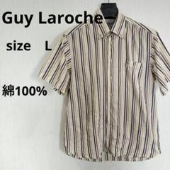 ギラロッシュ　ストライプ　ボタンダウンシャツ　Lサイズ　綿100%