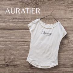 オーラティエ AURATIER ロゴ入り ブラック長袖Tシャツ TOPS — AURATiER