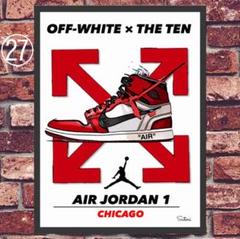 AIR JORDAN 1 off-white コミックシューズ ポスター 1枚