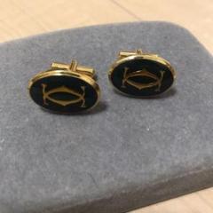 正規 カルティエ 2Cロゴ アンティークカフス 金×黒緑 タイタニック 正規 カルティエ 2Cロゴ アンティークカフス 金×黒緑 タイタニック