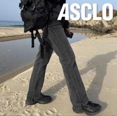 ASCLO Black Washing Denim Pants