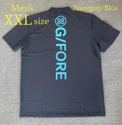 【国内配送】 XXLサイズ ジーフォア G/FORE モックネック ブルー T-シャツ メンズウェア