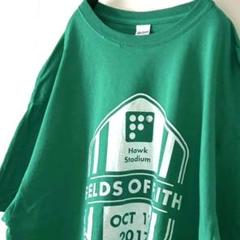 ギルダン フィールズ オブ フェイス Tシャツ XL グリーン 緑 古着