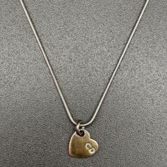 Christian Dior Heart Necklace Silver