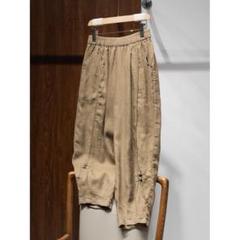 ワイドパンツ 夏物 全4色 着痩せ レトロ＆着痩せ 九分丈 カジュアルパンツ