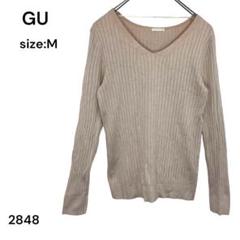 GU ジーユー　ニット　シャツ　トップス　長袖　Ｍ　伸縮　おしゃれ