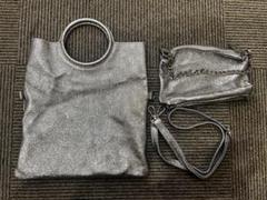 最終 美品 LAURA DI MAGGIOショルダーバッグ＋ポーチ シルバー