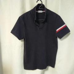【極美品】モンクレール　ポロシャツ　Mサイズ　ブラック　国内正規品 極美 MONCLER ライン ロゴ 半袖ポロシャツ ブラック 黒 Mサイズ
