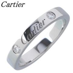 カルティエ ダイヤ リング エングレーブド #48 2PD【21987】 Cartier - カルティエ ダイヤ リング エングレーブド Cドゥ