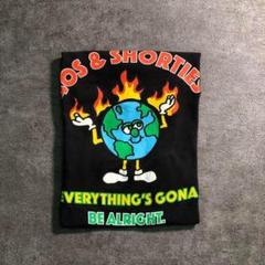 【40s＆Shorties】プリントTシャツ　地球　黒　古着usedTSM10