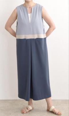 LHELBIE レルビエ　3カラーキーネックジャンスカワンピース