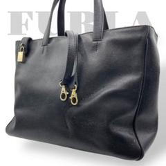 A4収納　フルラ　2way ショルダーバッグ　トートバッグ　ビジネス　レザー　黒