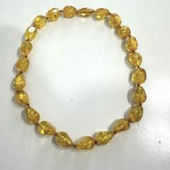 琥珀風　天然石　ネックレス　イエロー