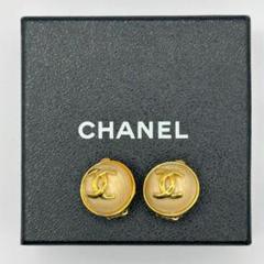 【CHANEL シャネル】ヴィンテージ マーブルココマーク イヤリング