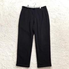 ユニクロ【XL】黒 ベルト付きパンツ 裏ボア カジュアル 秋冬 ストレッチ