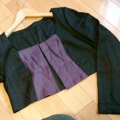 ⑤小豆色×黒、麻ジャケット。新品未使用