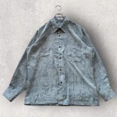 【STARCUT】テロテロシャツ ポリエステル レトロ L 総柄 日本製 長袖