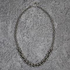 【美品】ナバホ調鎖帷子黒銀十字チェーンネックレス モード古着パールビンテージ韓国 美品】ナバホ調鎖帷子黒銀十字チェーンネックレス モード古着