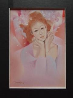 加藤孝、【花冠（桜子）】、希少な額装用画集より、美品、新品額装付 加藤孝、【花冠（桜子）】、希少な額装用画集より、美品、新品