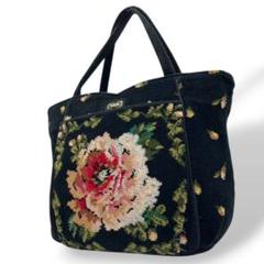 極美品　フェイラー　ハンドバッグ　シュニール織　フラワー　花柄　FEILER　M