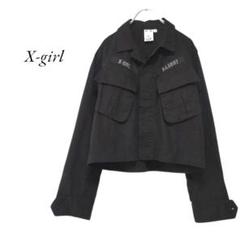 X-girl　ミリタリーシャツ　ジャケット　黒　エックスガール