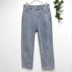 ミニミニストア ハイウエストデニムワイドパンツ ウエスト調整可 綿100% M
