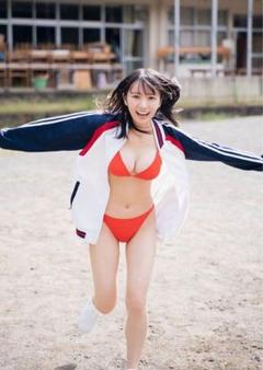 【新品未使用】椿野ゆうこ　タペストリー(等身大サイズ)／ポスター　オレンジ走