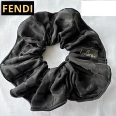 【美品！】FENDI ズッカ柄　シルク製　リボンシュシュ　ヘアゴム　箱付き FENDI - 【美品】◇フェンディ◇ ズッカ柄 / ブラウン