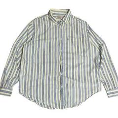 90s ラルフローレン ストライプ B.D ストライプ シャツ 黄 青 L
