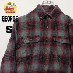 00s GEORGE オンブレ チェック シャツ 3XL ブラック グレー USA古着 GEORGE ネルシャツS ブラックグレー オンブレチェック