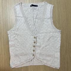 dotti. ベージュ Vネック ニットベスト S