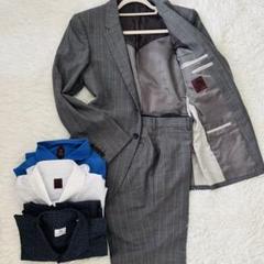 美品✨タケオキクチ　セットアップスーツ2 ストライプ柄2B　シャツ３枚付
