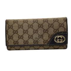 2069 GUCCI グッチ 長財布 キャンバス ブラウン インターロッキング