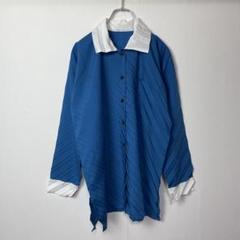 me イッセイミヤケ プリーツ加工 オーバーサイズボタンシャツ フリーサイズ