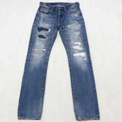 ヒステリックグラマー RSM加工 ダメージデニム スタッズ クラッシュ リメイク
