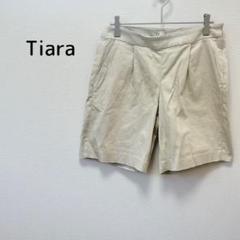 【ティアラ】ワンタックショートパンツ L ベージュ 両サイドポケット付き