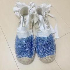 【超美品】SOULEIADO エスパドリーユ　エンブロイダリー 未使用 ブルー