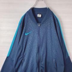 ナイキ　NIKE 柄　トラックジャケット　ジャージ　やや薄手　L サッカー　古着