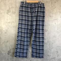 yz194古着　チェックパンツ　パジャマパンツ　紺　青　白　90s Y2K