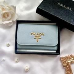 極美品 PRADA プラダ サフィアーノ ライトブルー キーケース 4連 極美品 PRADA プラダ サフィアーノ ライトブルー キーケース 4連