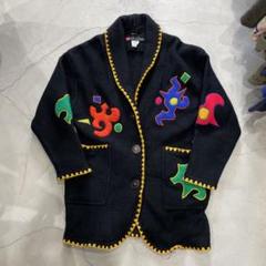 【古着】【美品希少】90年代カラフルウールカーディガン