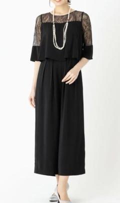 Aimer エメ ラッセルレース×梨地ストレッチ オールインワン