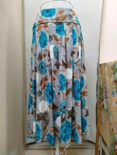 ヒロココシノ　ブルー　スカート　花柄のサムネイル