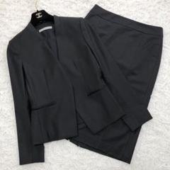 セオリーリュクス セットアップパンツスーツ ノーカラー ネイビー 36 Sサイズ セオリーリュクス セットアップパンツスーツ ノーカラー
