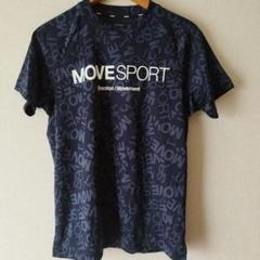 デサント MOVIESport 柄Tシャツ ネイビー Mサイズ 速乾性 ドライ