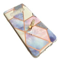 GALAXY S10 スマホリングキラキラ指輪モザイク柄スマホケースのサムネイル
