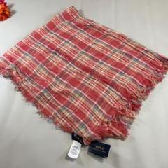新品タグ付　Ralph Lauren シルク　ストール　ショール　赤ブラウン 新品タグ付 Ralph Lauren シルク ストール ショール 赤ブラウン